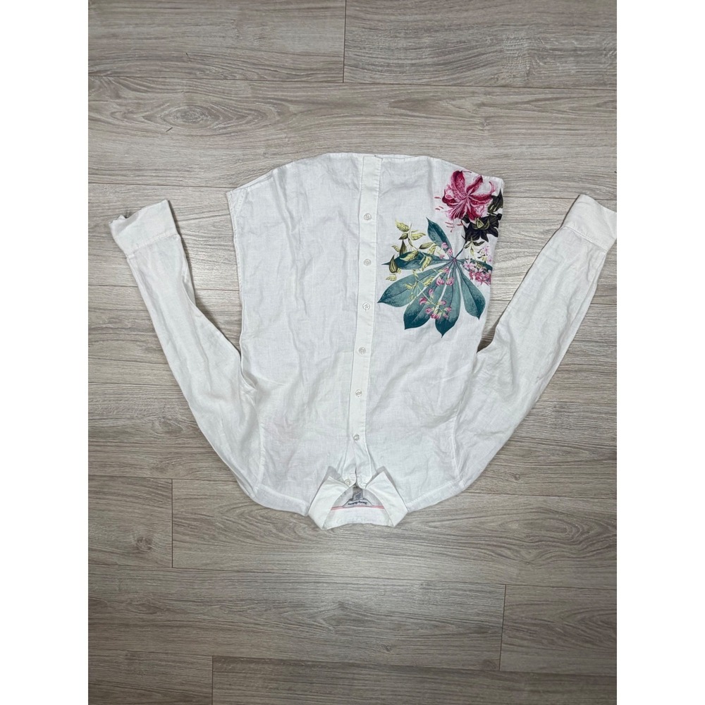 Tommy Bahama Starlight Canyon Linen Shirt White Floral TW319758 Mens Small‎ NEW